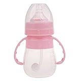 Kesoto ベビー シリコン 哺乳瓶 フィーダー 乳児用 ミルク 赤ちゃん フォーミュラ ボトル 便利 - ピンク, 240ML