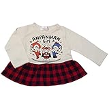 2018年 秋物 アンパンマンガール 天竺 裾チェック切替 長袖Ｔシャツ Anpanman Girl 上アイボリー◇80cm