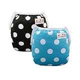 ALVABABY ベビー スイムパンツ 防水 スイム布 再利用可能 おむつ 水遊び用 水着 2枚セット SW14-16-JP