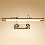 LEDミラーライト、洗面所トイレ浴室、調整可能なベース、防水、防錆、ブロンズ11W60cm（23.6 "）