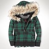 Ralph Lauren（ラルフ ローレン） ファー付き プライド柄 スリム パーカー （緑色）【月齢：2歳・3歳】（並行輸入品） (3T（3歳）, グリーン)