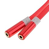 Hommy 高品質　3.5mm　ステレオミニプラグ　ステレオミニ端子　　2分配ケーブル　レッド