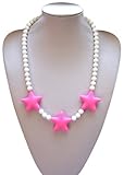 Silli Me Jewels: Wish Upon a Star - 20" Shorter-length Teething Necklace with 46-9mm Beads and 3 Sta