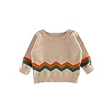 Pojour ベビー服　男の子セーター　キッズ　波パターンラウンドネックニットシャツ　赤ちゃん服　幼児　子供服　長袖　キッズ服　満月/出産祝い/プレゼント/お出かけ 綿 通園 通学