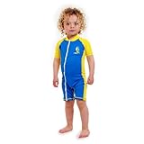 ベビー幼児サイズL Sun UV保護ワンピースブルー/イエロー水着SPF + 50 Swim Suit for Kids Age 24 – 36月