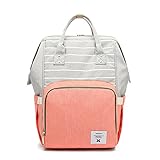 【高端定制】 条纹橘色 マザーズバッグ 大容量 ママリュック ベビー用品収納 ママバッグ おしゃれ多機能 シンプル 防水 トートバッグ バックパック おむつ替え 軽量 マザーズバッグママバッグリュック