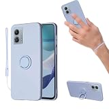 for MOTO G64 5G / G64Y 5G ケース 液状シリカゲル親肌TPU新型携帯スタンド保護カバーカップル 放熱強純色極シンプル(G64うすむらさき)