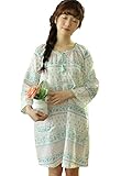(レモンツリーセブン)Lemon tree7 レディース ネグリジェ 長袖 ワンピース 春 夏 ロング フレア 旅行 海 マタ二ティ 無地 綿100％ 可愛い 花柄 レース フリル ルームワンピース 