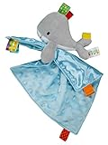 Taggies Whale Plush Security Blanket, Gray/Blue by Taggies