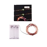 String Lights Battery Operated, SOLLA Copper Wire Lights Starry String Lights, 30LEDs/9.8ft Daylight