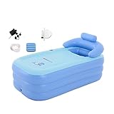 ANDEa Thicker Large Fold Inflated Bathtub Bath Barrels Portable Plastic Bath Tub Child Adult Wash Ba