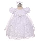 Rainkids Baby Girlsホワイトスパンコール刺繍レースケープ洗礼ドレス0 – 24 m カラー: ホワイト