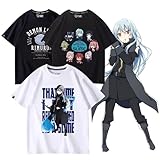 転スラ スライム Tシャツ 半袖 転生したらスライムだった件 リムル メンズ 丸襟 上着 インナーシャツ 人気 トップス T-Shirt 夏服 おしゃれ ファッション 萌え ギフト cosplay 日常服 プレゼント 男女兼用 (F,L)