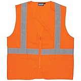 ERB 61722 S388Z Class 2 Zippered Solid Woven Safety Vest with Pockets Orange 2X-Large [並行輸入品]