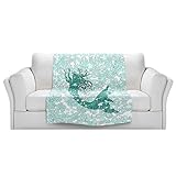 ブランケットウルトラソフトFuzzy 4サイズ！DIANOCHEのKUNZELMANマーメイドリボンアクアマリンホームDecor Unique Designer Artistic寝室アイデアCouch