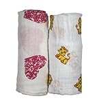 Babio Muslin & Bamboo Cotton Baby Swaddle Blanket Set - 47 inch x 47 inch - Pink- by Babio