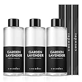 COCODOR ココドール ディフューザーオイル詰め替え用 ガーデンラベンダー(Garden Lavender) 200ml 3個セット リードディフューザー スティック付き リフィル ルームフレグランス 芳香剤 人気
