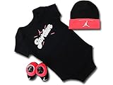 (ジョーダン)Jordan ベビージョーダン 3点セット (0-6M(0～6ヶ月), 黒インフラレッド白) [並行輸入品]