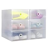 【6箱入り】快適家 シューズボックス 引き出し式 透明 シューズケース 組立て式 靴収納 靴箱