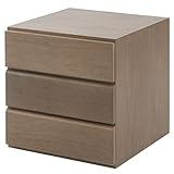 ユニットボックスシリーズ 引出3杯タイプ ウォールナット材 ダークブラウン色 幅39cm GA-0028