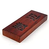 天然木表札　ダークブラウン 210x88mm 厚さ3cm 墨入れニス仕上げ全て込み (横型)
