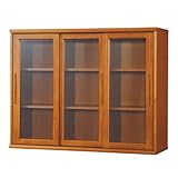 小島工芸 日本製 組立不要 健康仕様のFフォースター 耐荷重に優れた中がしっかりつまった丈夫な棚板 高さ95.2cm 引戸タイプ 書棚 OF-120引戸 ミディアム [幅120.2cm 奥行41cm] 2330860