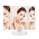 HAMSWAN sm217-dlメイクアップミラータッチ画面LED折りたたみ式180度回転1 x 2 x 3 x Magnifyingミラーfor Home Beauty Improvement