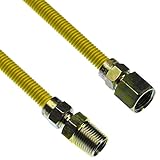 LASCO 10-1215 Flexible Coated Gas Appliance Supply Line, 72-Inch, 3/8-Inch OD Connector with 1/2-Inc