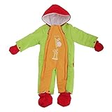 赤ちゃん・ベビー用 きりんのデザイン 冬用あったか カラフル フード付スノースーツ ロンパース オールインワン つなぎ カバーオール (6-9ヶ月) (ライム/オレンジ)