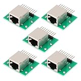 PENGLIN 5個 RJ45ポートアダプターボード 水平アダプターテストボード ポートアダプタ端子 ベンドピン付き RJ45 ネットワーク インタフェース 基板