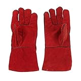 P Prettyia 作業グローブ　保護手袋　溶接用　耐熱　PUレザー　園芸 採掘 植栽 枝切り 溶接 防護手袋