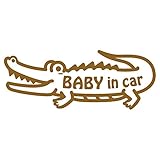 imoninn BABY in car ステッカー　【シンプル版】　No.67　ワニさん　（ゴールドメタリック）