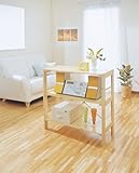 収納ラック/木製 ラック ナチュラルテイストな木製 ラック オシャレ 収納 飾り棚 キッチン リビング 収納棚 家具 クリア W835×D350×H800