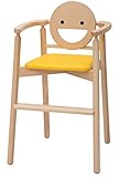 超カワイイ！まあるいスマイルマークのチャイルドチェア(イエロー)安心の日本製で業務用途にも対応