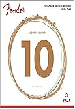 Fender アコースティックギター弦 Phosphor Bronze Acoustic Guitar Strings, Ball End, 60XL .010-.048 Gauges, 3-Pack