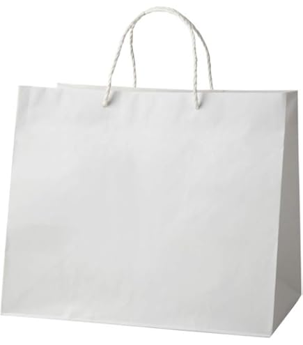 Amazon | 井上紙業 紙袋 手提げ マチ広 白 無地 大 日本製 HW-35s (50
