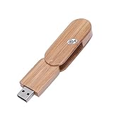 Carhar 木製回転 USB 2.0 16GB フラッシュストレージ 高速メモリースティック