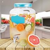 プレミアム1ガロンMason Jar Beverage Dispenser with書き込み可能なラベル