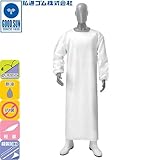 弘進ゴム/前掛け エプロン ネオフレッシュ/カッポウエプロン 袖付 カラー：白 サイズ：LL 品番：G0477FY