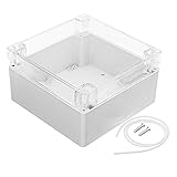 ランフィー　160×160×90mm DIYプラスチック防水ハウジング透明カバージャンクションケース電源ボックスシール器具ケース