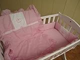 Baby Doll Bedding Gingham with Rocking Horse Applique Cradle Bedding Set, Pink by BabyDoll Bedding