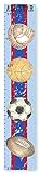 The Kids Room by Stupell Multi-Sport Blue and Red Striped Growth Chart [並行輸入品]