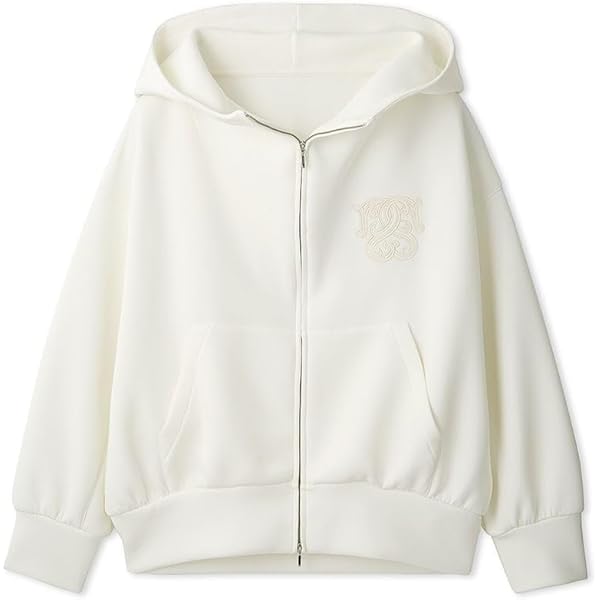 新品 SNIDEL エンボスロゴフーディー パーカー ホワイト SNIDEL