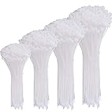 Austor 600ピースケーブルタイホワイトナイロンZip Ties Heavy Duty産業グレードケーブルワイヤタイZip Ties in 4 6 8 10インチのホームオフィスガレージ、ワーク