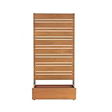 ガーデンフェンス 木製 日本製 高さ180cm 1cm間隔　ボックス付き/ダークブラウン