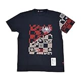 (サンマルイチ)参丸一 ブックス市松半袖Tシャツ(ST-80022) (ブラック, XL)