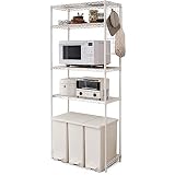 アイリスオーヤマ レンジ台 冷蔵庫ラック 幅75×奥行35×高さ180cm ハイタイプ 耐荷重100kg キッチンラック メタルラック ゴミ箱上ラック 組立品 スチール製 CMM-PRH7518 ホワイト