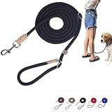Kitekorosso スリップリード 肩掛け 多機能 ハンズフリー 2.6m たすき掛け トレーニングリーシュ ドッグリーシュ 犬用リード 小型 中型 大型 犬 散歩 (ブラック)