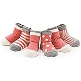 【GLASS FROG】ベビーソックス 新生児 キッズソックス 男の子 女の子 4足セット(ピンク,12cm 1-3歳)