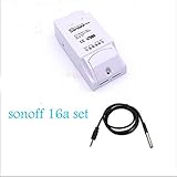 Sonoff TH 10A / 16AスマートWiFiスイッチコントローラ（温度防水型湿度モニタ付き）スマートホームモジュール (16A+NOT防水、温度および湿度センサー)